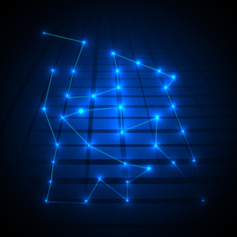 Skaitmeninis blokų grandinės tinklas su tarpusavyje sujungtais blokais ir duomenų apsauga.